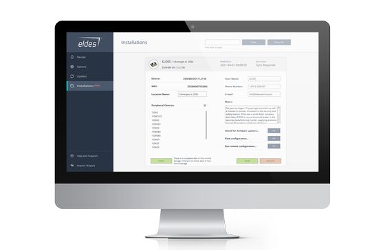 Instalační sekce Eldes Utility