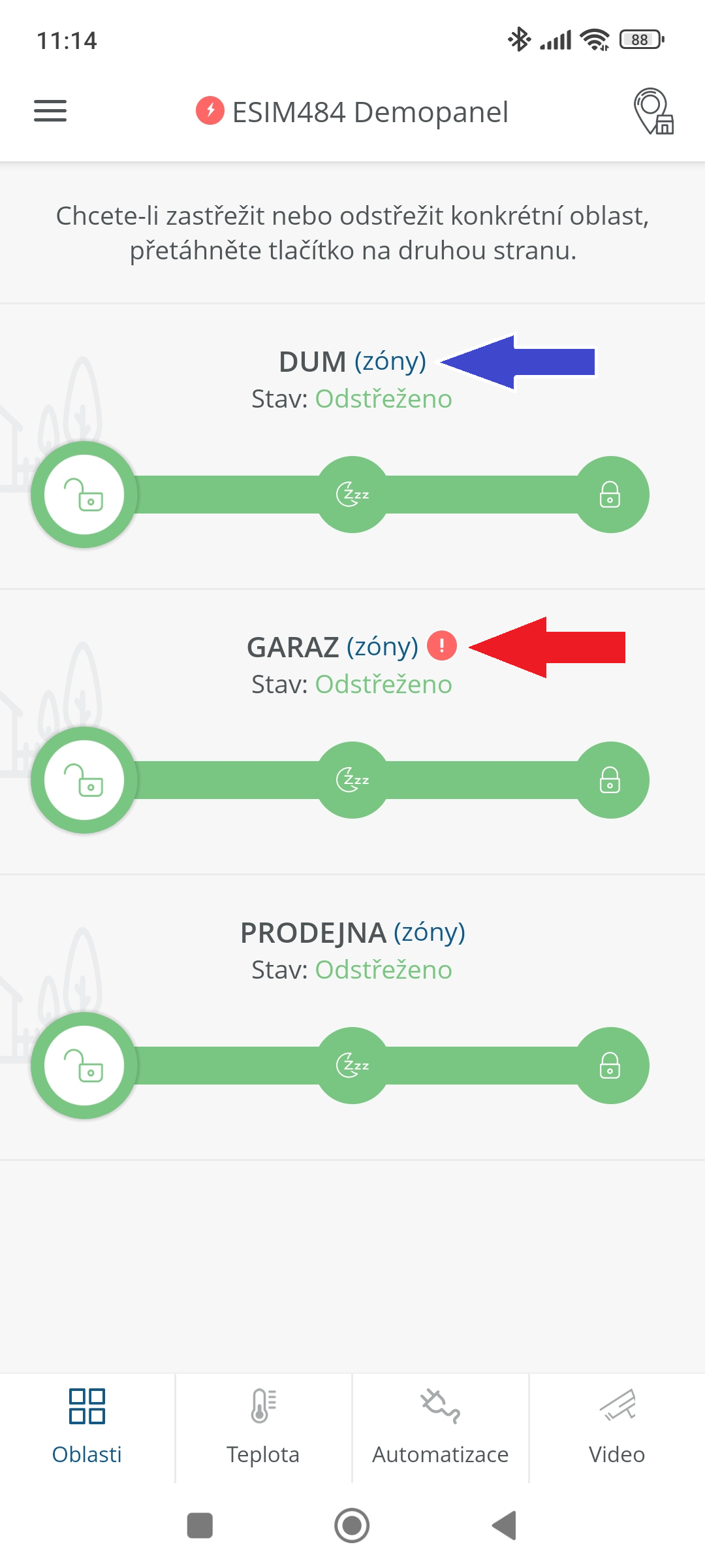 Novinky v aplikaci Eldes Security